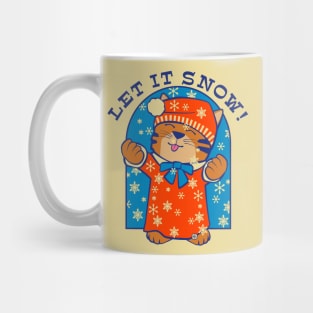 Let it Snow Winter Christmas Cat Mug